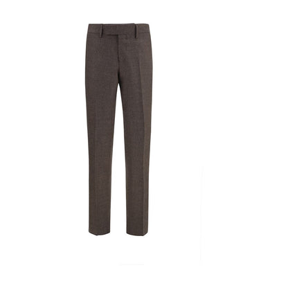 Trousers by Lardini for men in viscose brown presents a perennial silhouette, meticulously tailored with a straight-leg & regular-fit cut, long finish, and an elegant .