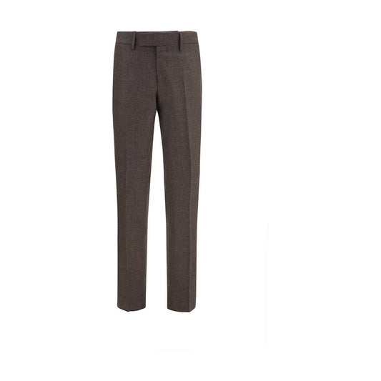 Trousers by Lardini for men in viscose brown presents a perennial silhouette, meticulously tailored with a straight-leg & regular-fit cut, long finish, and an elegant .