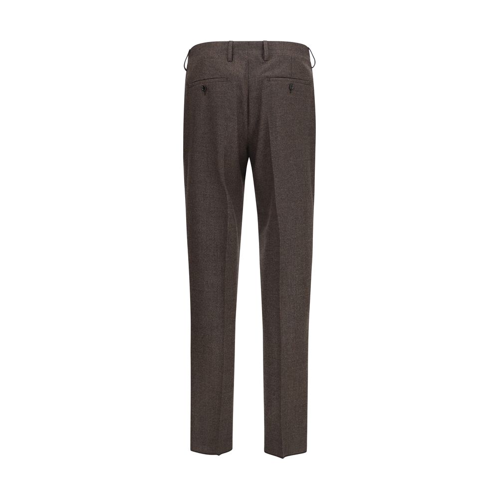 Trousers by Lardini for men in viscose brown features a sculptural silhouette, showcasing a sculptural straight-leg & regular-fit and long with a sophisticated for a sculptural finish.