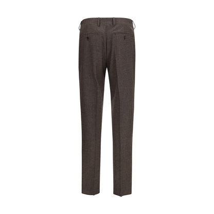 Trousers by Lardini for men in viscose brown features a sculptural silhouette, showcasing a sculptural straight-leg & regular-fit and long with a sophisticated for a sculptural finish.