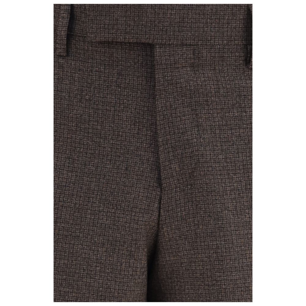Trousers by Lardini for men in viscose brown features a tailored silhouette with a tailored straight-leg & regular-fit, defined by its long and a sophisticated .