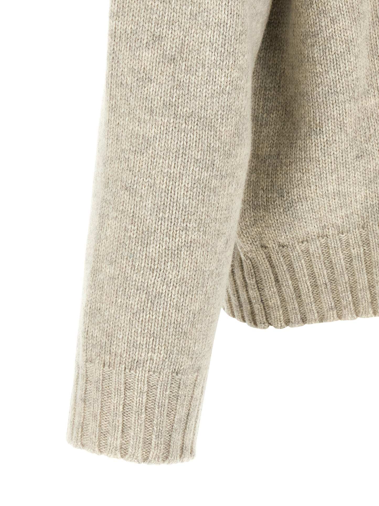 Hooded Cardigan by MM6 Maison Margiela for men in polyamide wool gray & white showcases a luxurious silhouette, meticulously detailed with a sophisticated hooded neckline and for a refined finish.