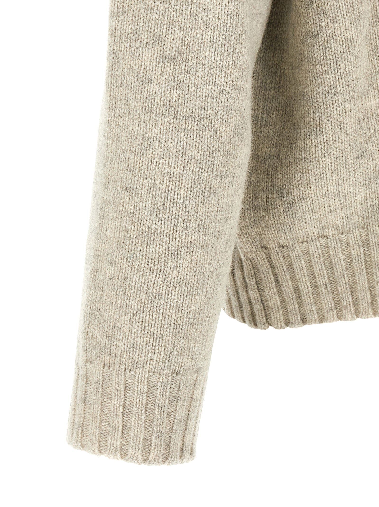 Hooded Cardigan by MM6 Maison Margiela for men in polyamide wool gray & white showcases a luxurious silhouette, meticulously detailed with a sophisticated hooded neckline and for a refined finish.