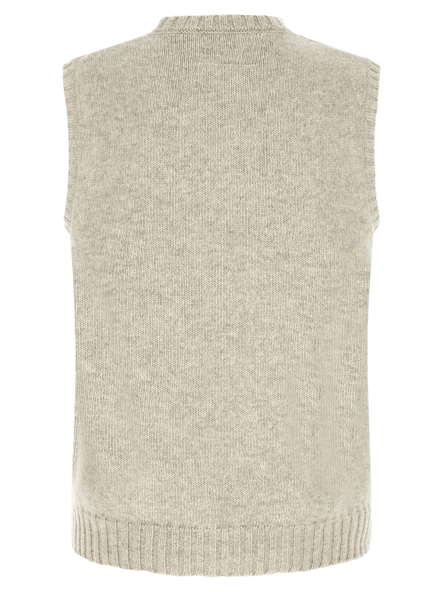 Sweatshirt by MM6 Maison Margiela for men in polyamide wool gray, white & signature presents a smart casual silhouette, featuring a smart casual round neckline and for a sophisticated look.