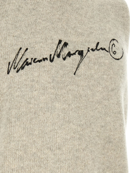Sweatshirt by MM6 Maison Margiela for men in polyamide wool gray, white & signature features an magnificent silhouette, showcasing a sophisticated and detail for a truly magnificent finish.