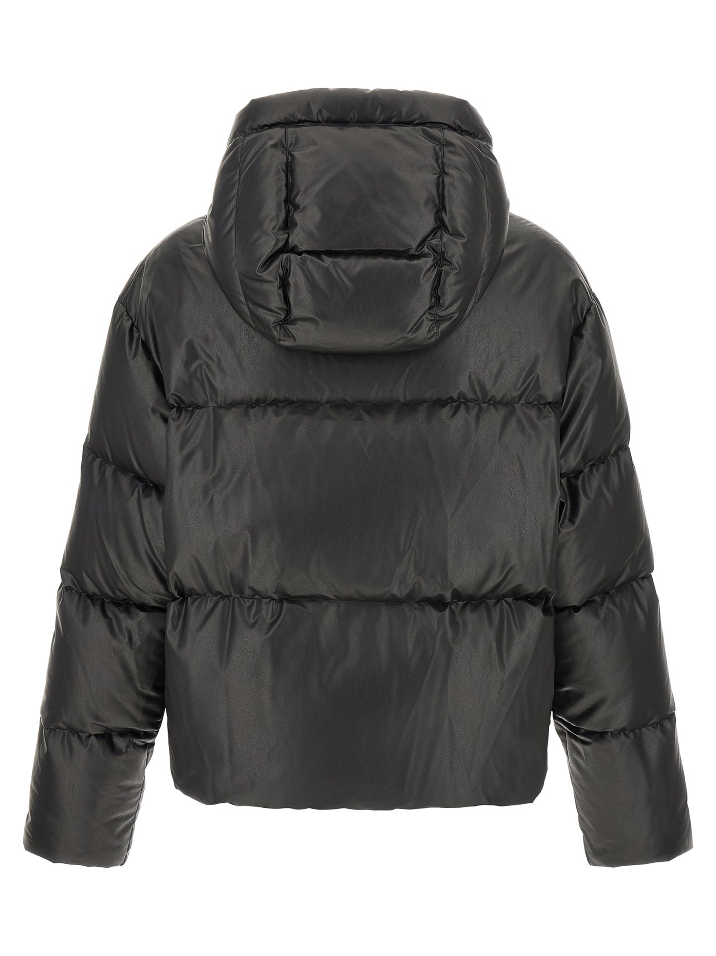 This Hooded Puffer Jacket by MM6 Maison Margiela for men in polyester & viscose black, white & signature exhibits a edgy silhouette, meticulously detailed with functional hooded & insulated and a edgy hooded neckline for a edgy finish.