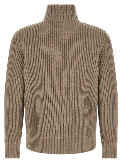 Overcoat by MM6 Maison Margiela for men in polyamide & wool beige & white features an voluminous silhouette, showcasing distinct and a voluminous for a truly voluminous aesthetic.