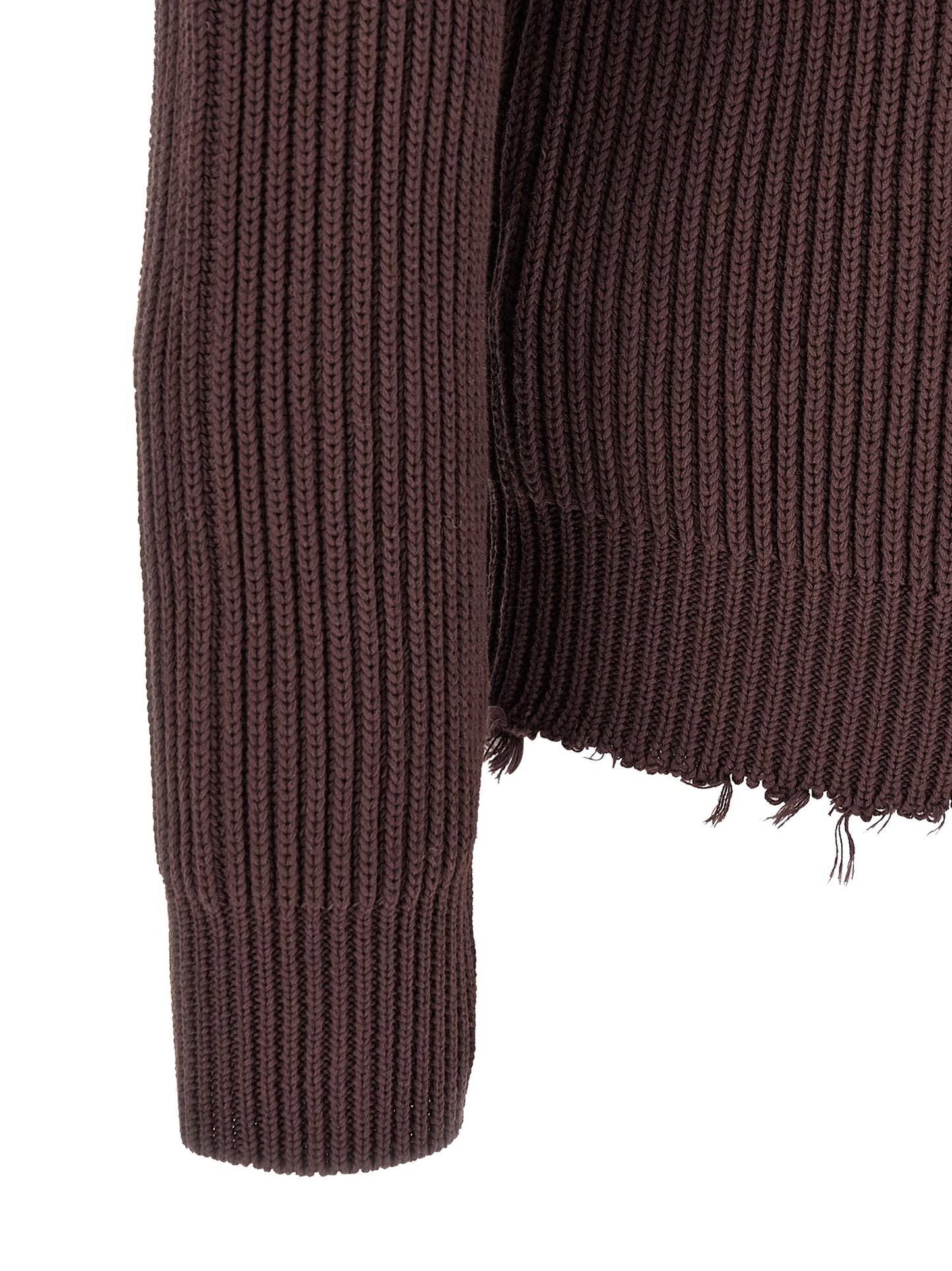 Cardigan by MM6 Maison Margiela for men in cotton brown, silver & white presents a textural silhouette, artfully finished with a textural and for a sophisticated, textural look.