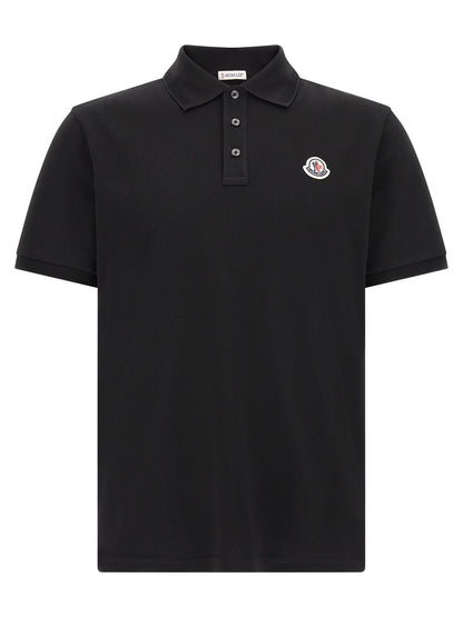 Moncler Black Cotton Polo Shirt