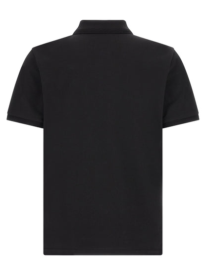 Moncler Black Cotton Polo Shirt