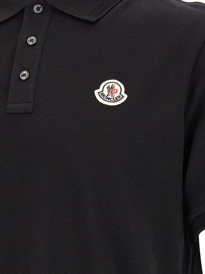 Moncler Black Cotton Polo Shirt