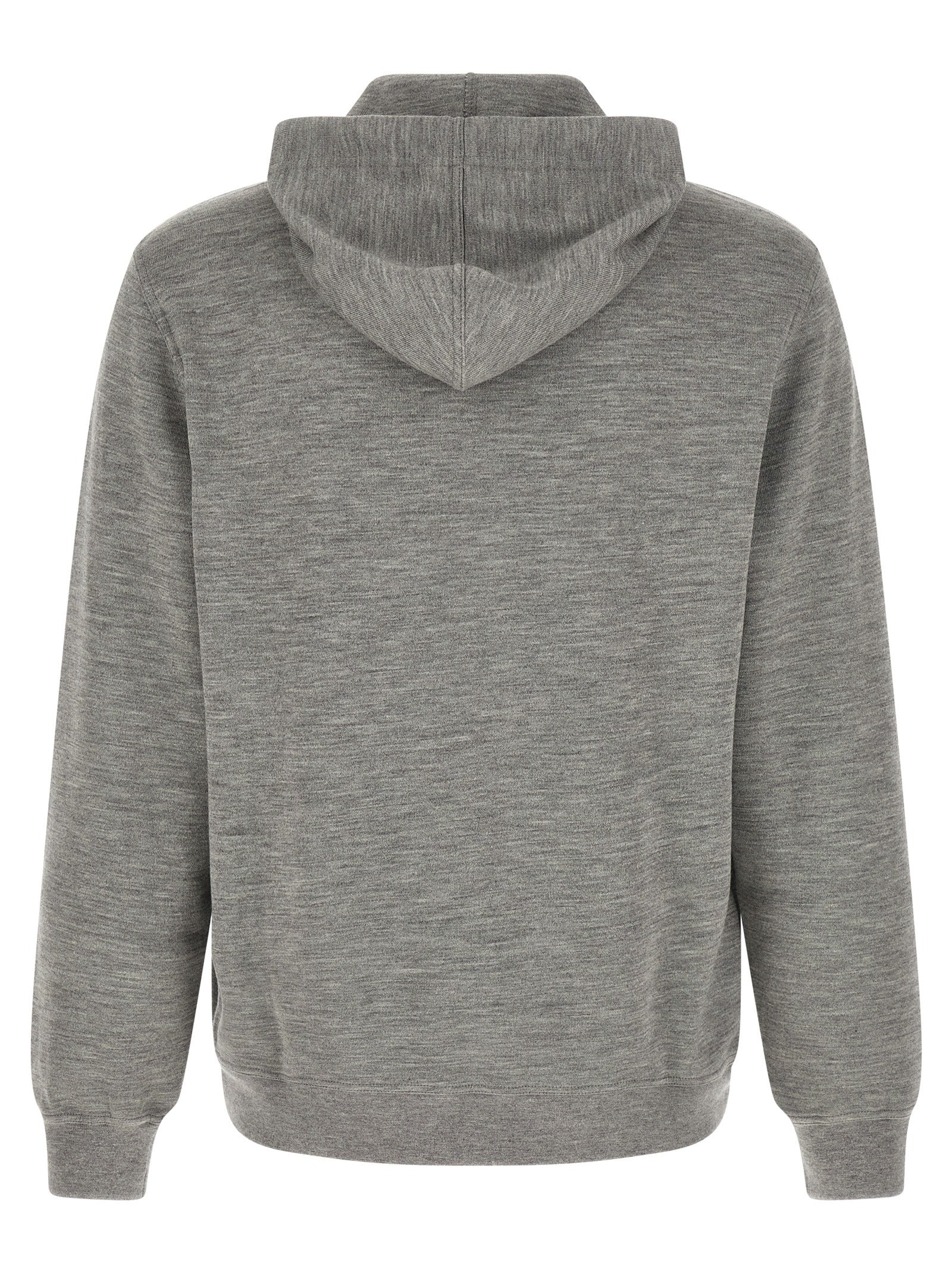 Sweatshirt Hoodie by Brunello Cucinelli for men in cashmere silk & polyamide gray features an avant-garde silhouette, showcasing a sophisticated hooded neckline and detail for a truly avant-garde finish.