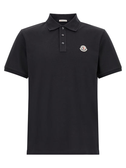Polo Shirt by Moncler for men in cotton felt blue features a eye catching silhouette, showcasing a refined and for a eye catching finish.