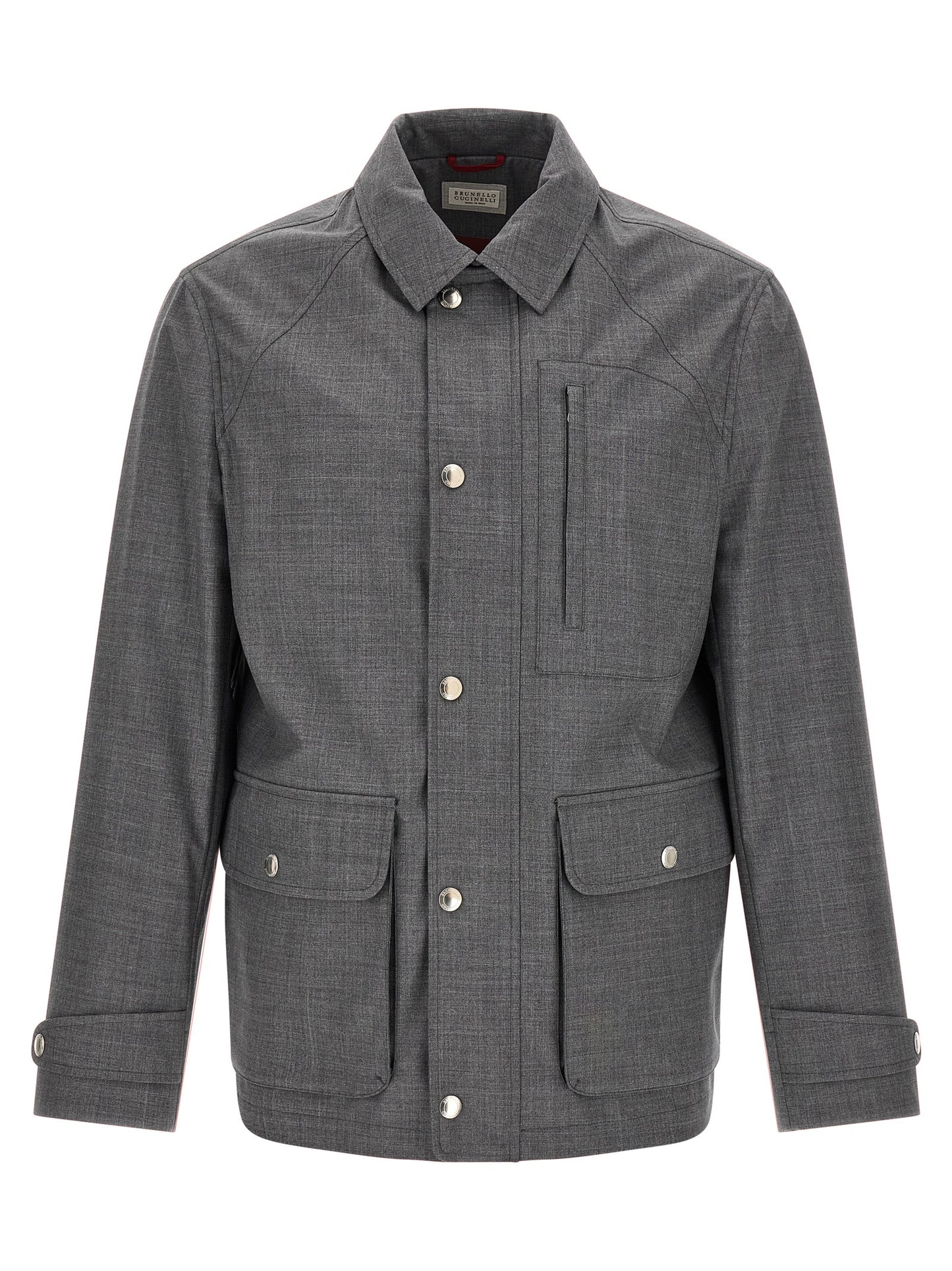 Brunello Cucinelli Gray Virgin Wool Full-Length Jacket