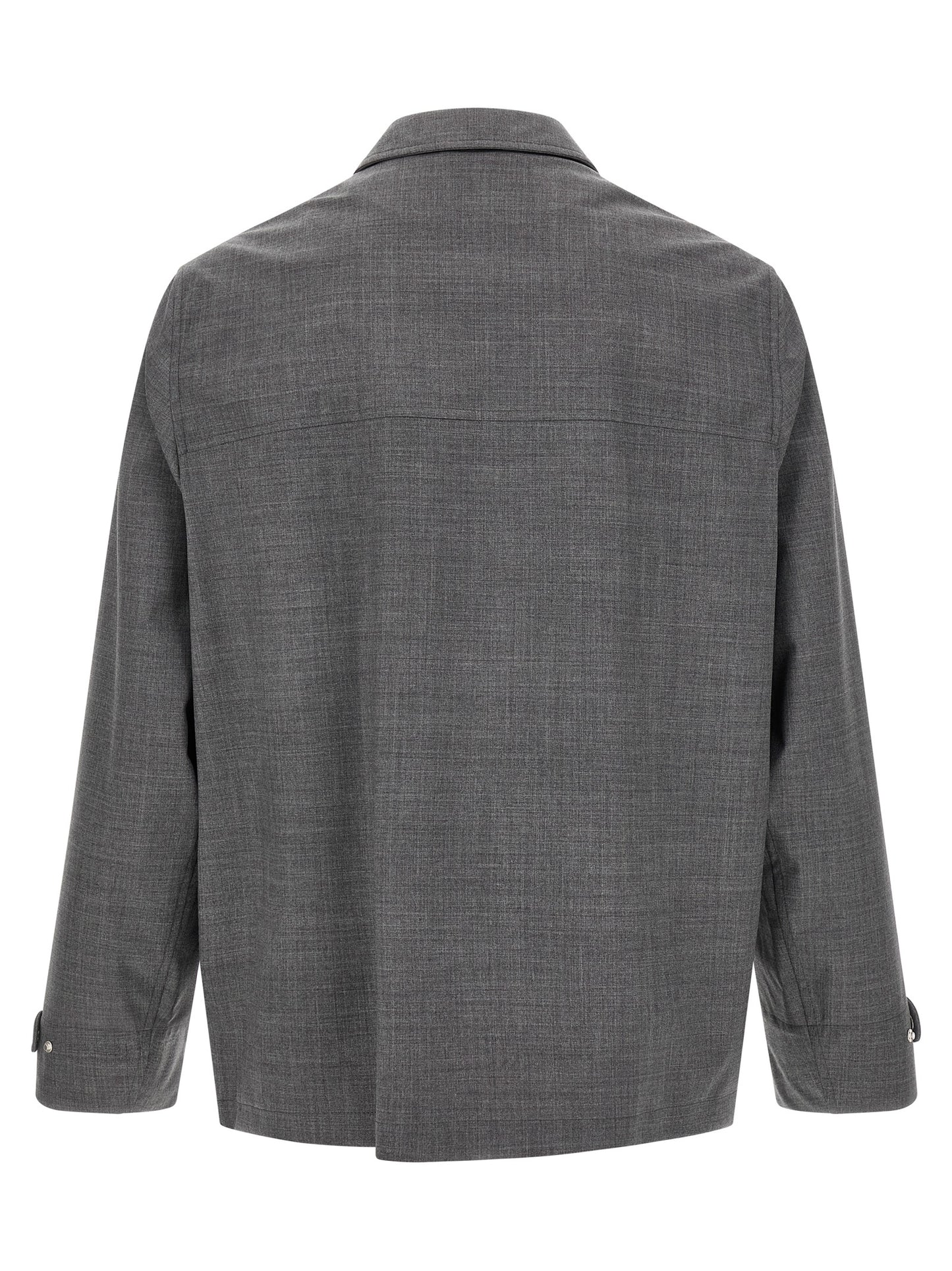 Brunello Cucinelli Gray Virgin Wool Full-Length Jacket