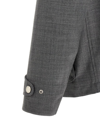 Brunello Cucinelli Gray Virgin Wool Full-Length Jacket