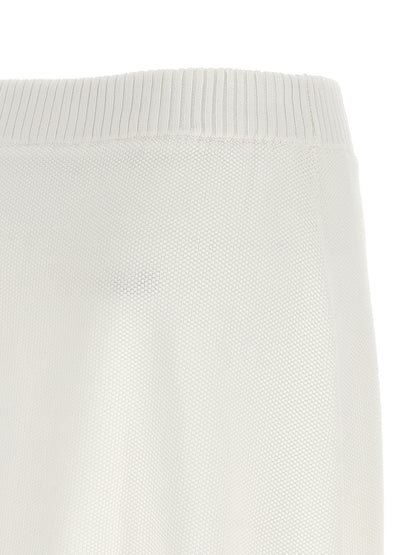 Skirt by Brunello Cucinelli for women in cotton navy, red, white & striped features an tailored silhouette, artfully capturing the essence of Women's Cotton Mini Long Skirt in a sophisticated mini long.
