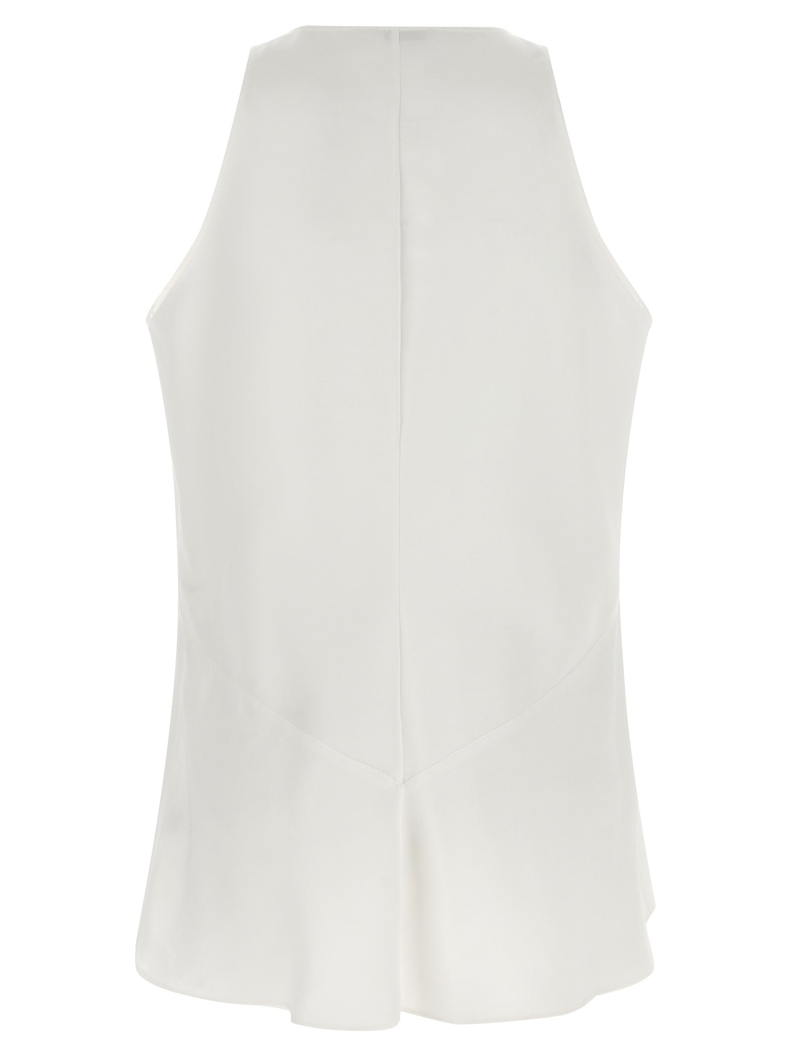 Shirt by Brunello Cucinelli for women in cotton silk satin twill white features an polished silhouette, showcasing a sophisticated v-neck neckline and detail for a truly polished finish.