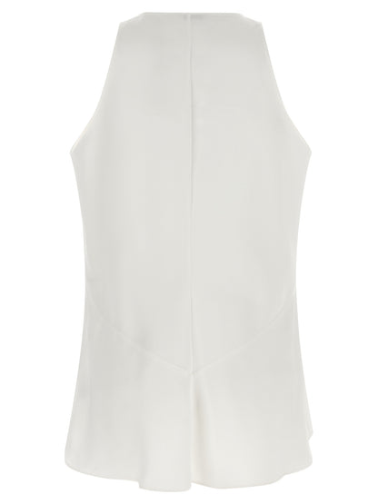 Shirt by Brunello Cucinelli for women in cotton silk satin twill white features an polished silhouette, showcasing a sophisticated v-neck neckline and detail for a truly polished finish.