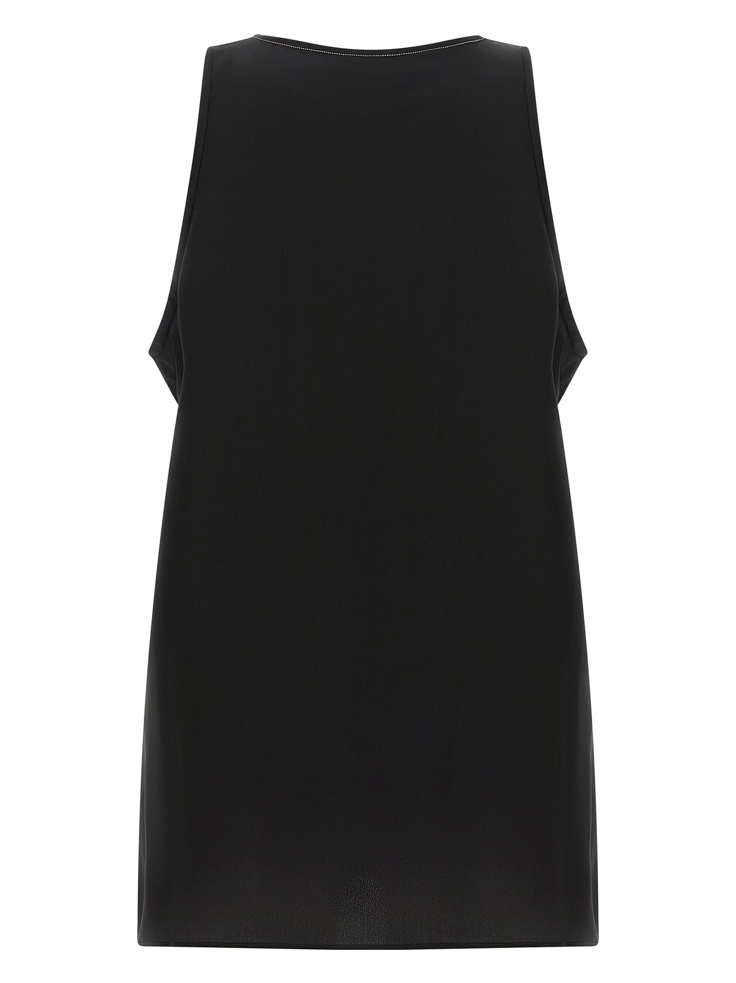 Shirt by Brunello Cucinelli for women in silk black features an polished silhouette, showcasing a sophisticated round neckline and detail for a truly polished finish.