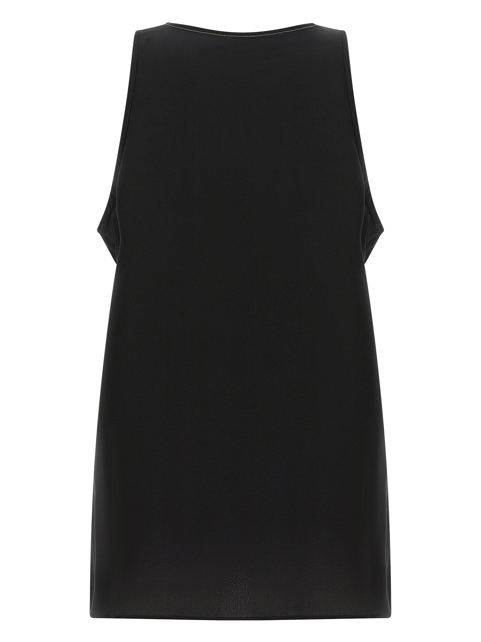 Shirt by Brunello Cucinelli for women in silk black features an polished silhouette, showcasing a sophisticated round neckline and detail for a truly polished finish.