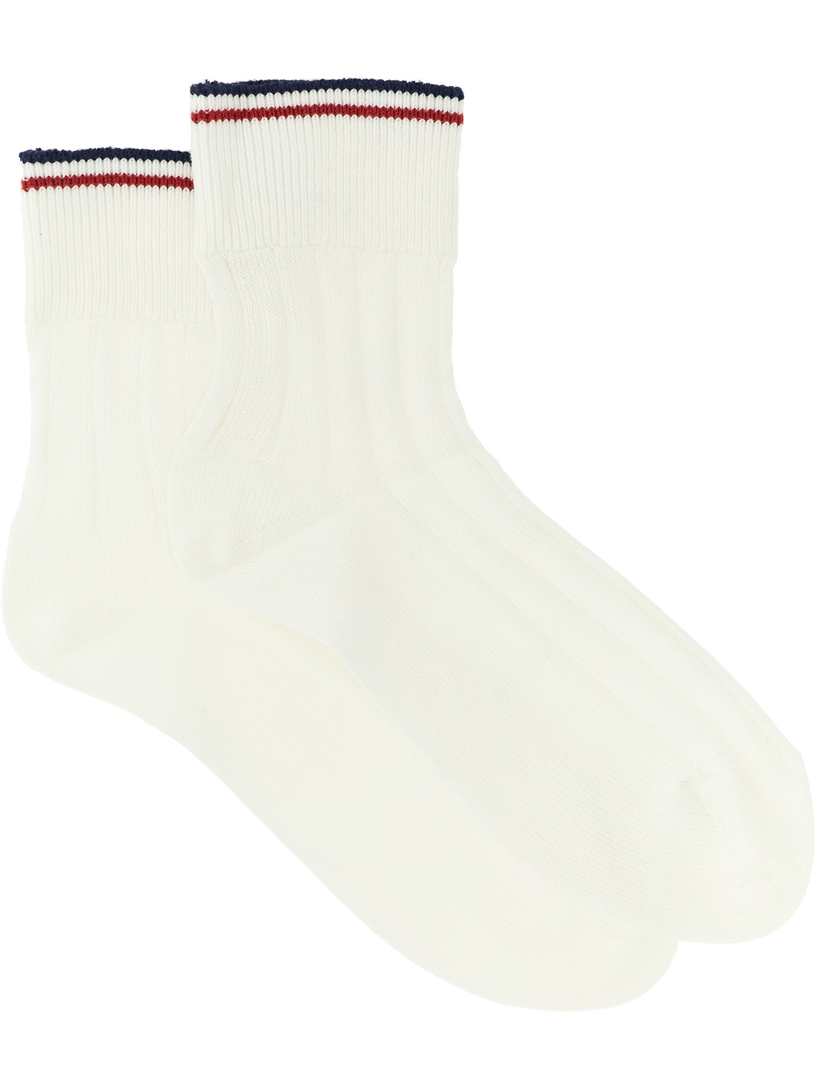 Socks by Brunello Cucinelli for women in cotton navy, red, white & striped features an stylish silhouette, showcasing the stylish design of this Essence Women's Cotton Socks with a stylish finish.