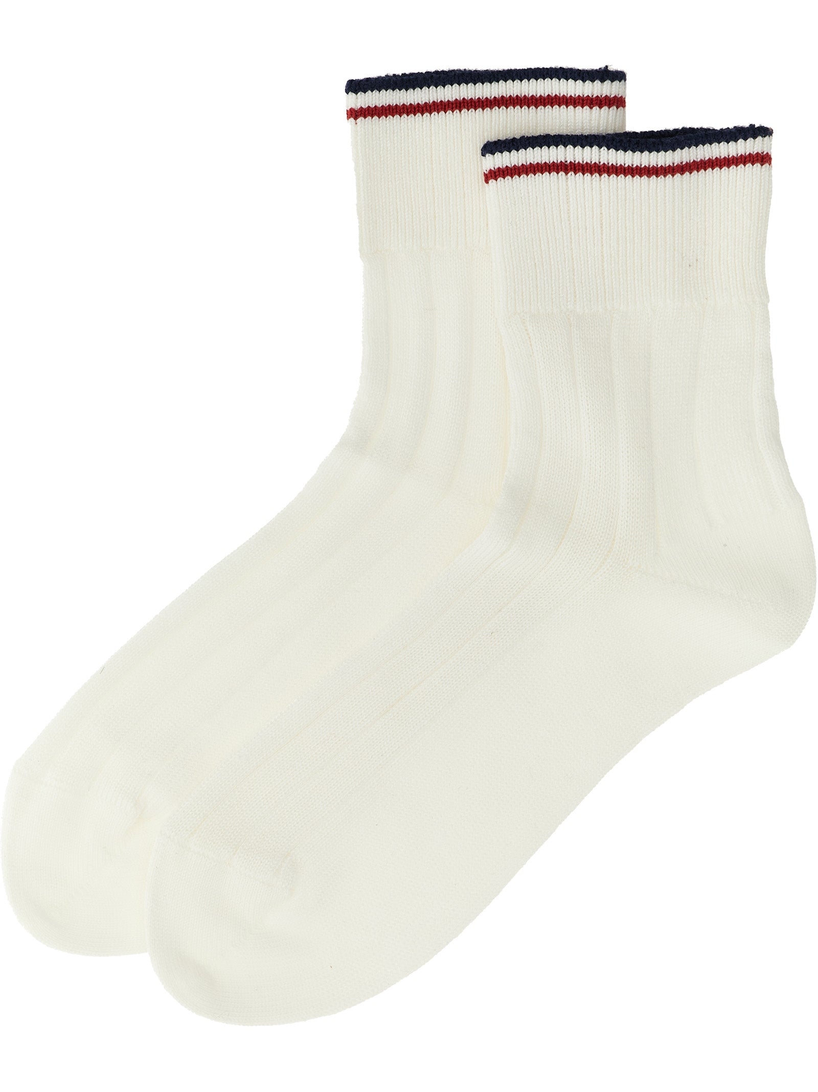 Socks by Brunello Cucinelli for women in cotton navy, red, white & striped presents a perennial silhouette, artfully capturing the refined essence of the perennial Essence Women's Cotton Socks design with a perennial finish.