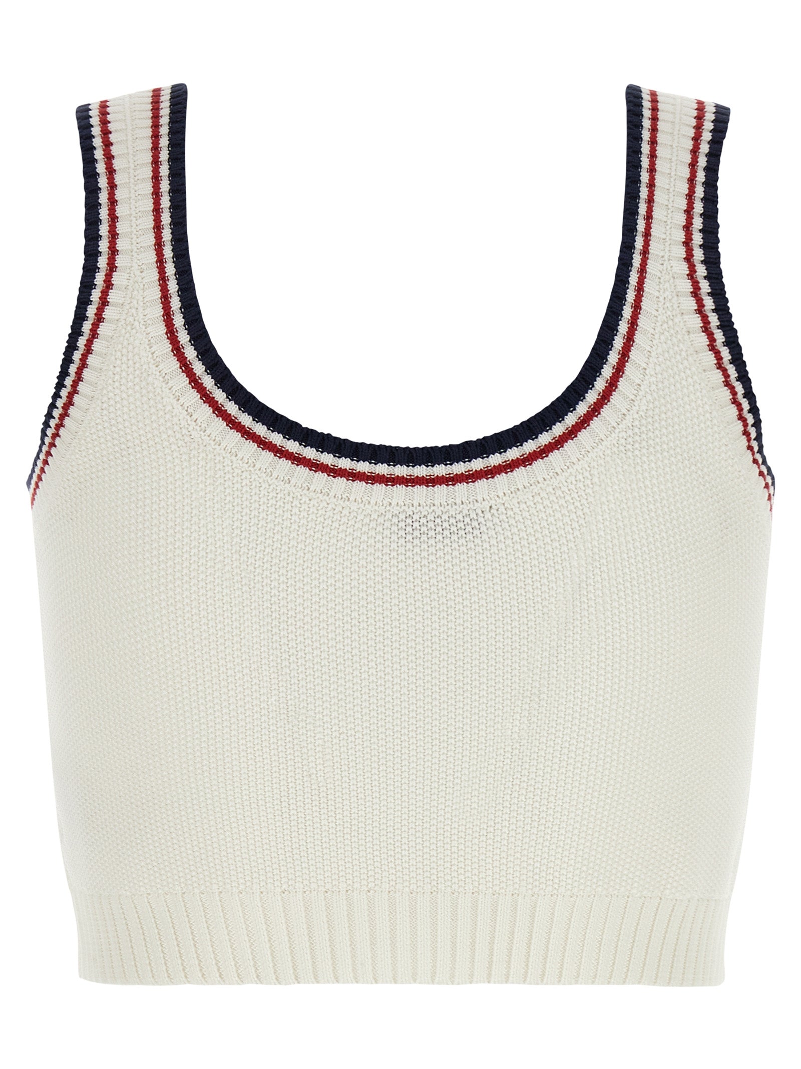 Activewear T-Shirt by Brunello Cucinelli for women in cotton navy, red, white & striped features an ergonomic design with breathable-design, highlighting a ergonomic length and ergonomic wide-neck neckline for a high-performance look.