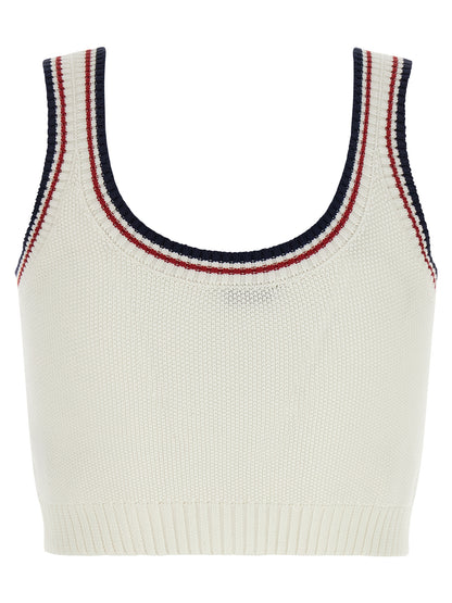 Activewear T-Shirt by Brunello Cucinelli for women in cotton navy, red, white & striped features an ergonomic design with breathable-design, highlighting a ergonomic length and ergonomic wide-neck neckline for a high-performance look.