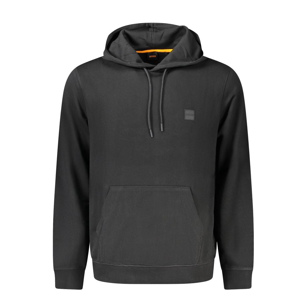 Hooded Sweatshirt Hoodie by Hugo Boss for men in cotton black features an dramatic silhouette, showcasing a sophisticated hooded neckline and dramatic for a refined, modern aesthetic.