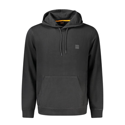 Hooded Sweatshirt Hoodie by Hugo Boss for men in cotton black features an dramatic silhouette, showcasing a sophisticated hooded neckline and dramatic for a refined, modern aesthetic.