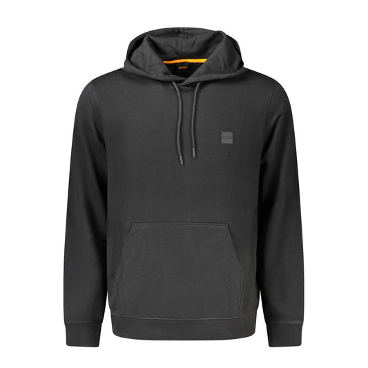 Hooded Sweatshirt Hoodie by Hugo Boss for men in cotton black features an dramatic silhouette, showcasing a sophisticated hooded neckline and dramatic for a refined, modern aesthetic.
