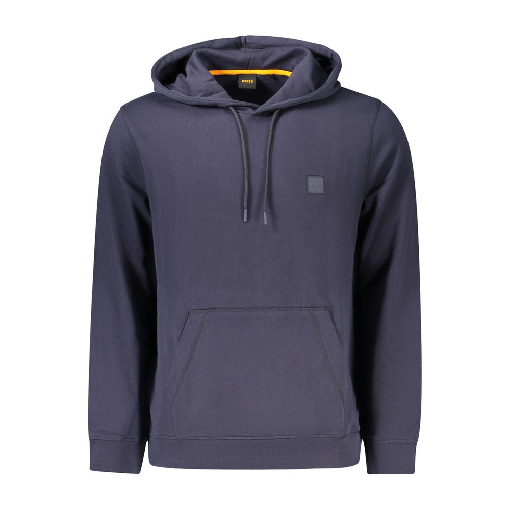 Hooded Sweatshirt Hoodie by Hugo Boss for men in cotton blue showcases a city-ready silhouette, artfully detailed with a signature hooded neckline and for a city-ready finish.