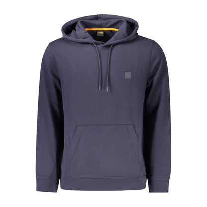 Hooded Sweatshirt Hoodie by Hugo Boss for men in cotton blue showcases a city-ready silhouette, artfully detailed with a signature hooded neckline and for a city-ready finish.