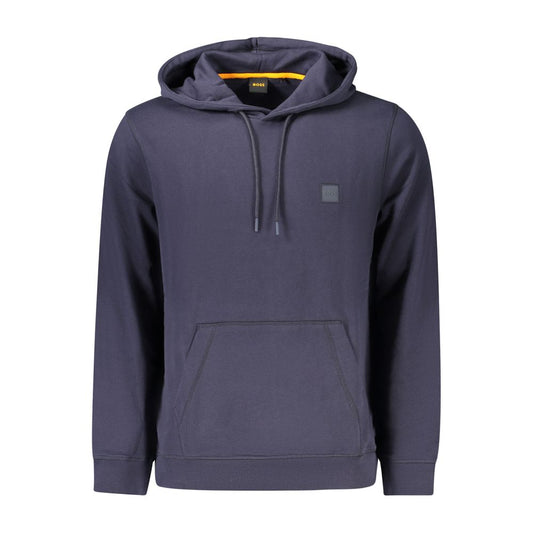 Hooded Sweatshirt Hoodie by Hugo Boss for men in cotton blue showcases a city-ready silhouette, artfully detailed with a signature hooded neckline and for a city-ready finish.