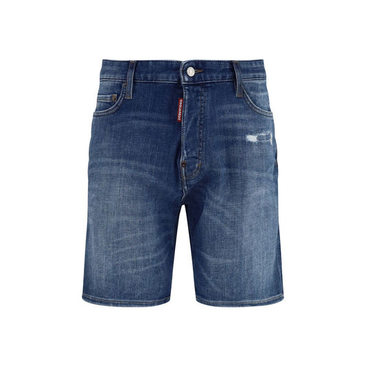 Denim Shorts by Dsquared² for men in stretch polyester denim cotton blue features an unrivaled comfort regular-fit and short with an unrivaled comfort mid rise.