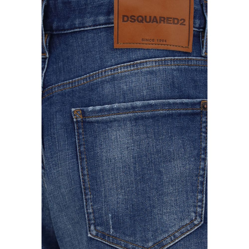 Denim Shorts by Dsquared² for men in stretch polyester denim cotton blue presents a contemporary silhouette, featuring a contemporary regular-fit and short with a contemporary mid rise for a sophisticated summer look.