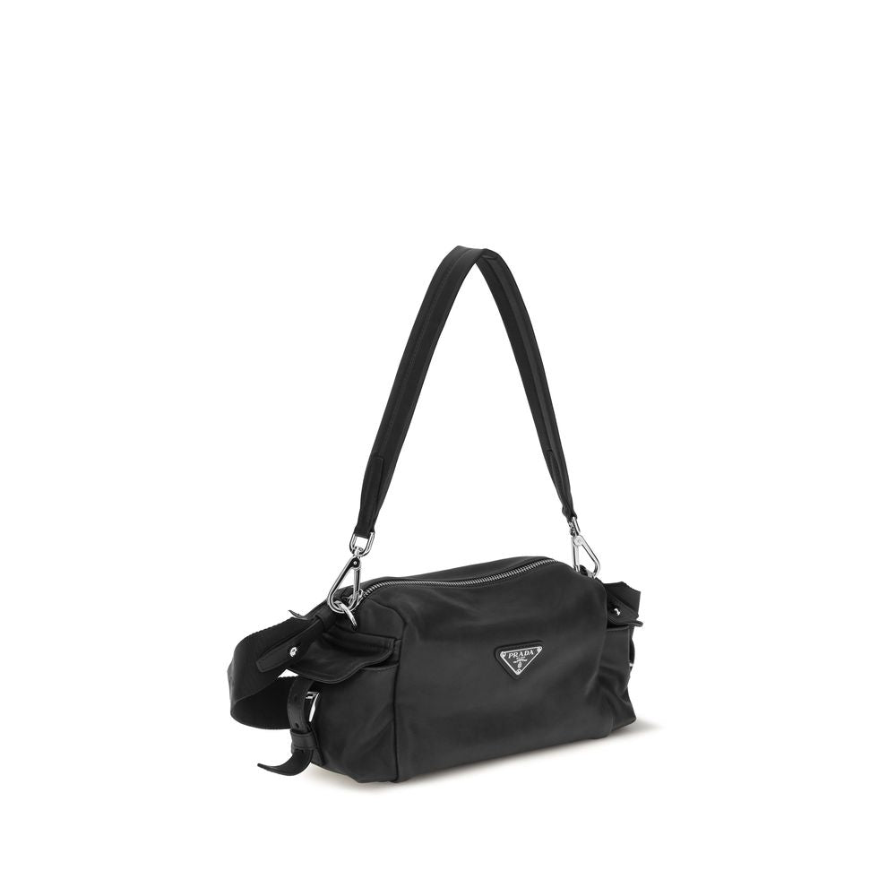 Shoulder Flap Bag by Prada for women in nylon polyurethane & bos taurus nappa leather brown showcases a enviable silhouette, artfully detailed with a secure flap, zipper & buckle, organized , and versatile shoulder-strap, adjustable-strap & detachable-strap for a enviable look.