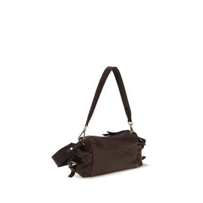 Shoulder Flap Bag by Prada for women in nylon polyurethane & bos taurus nappa leather brown presents a versatile silhouette, showcasing a secure flap, zipper & buckle and versatile with versatile shoulder-strap, adjustable-strap & detachable-strap for a sophisticated look.