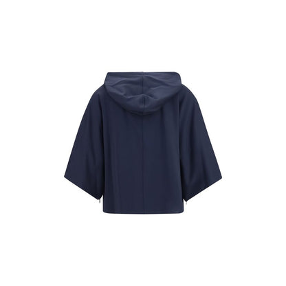 Sweatshirt Hoodie by Max Mara for women in stretch polyamide cotton blue showcases a city-ready silhouette, artfully detailed with a signature hooded neckline and for a city-ready finish.