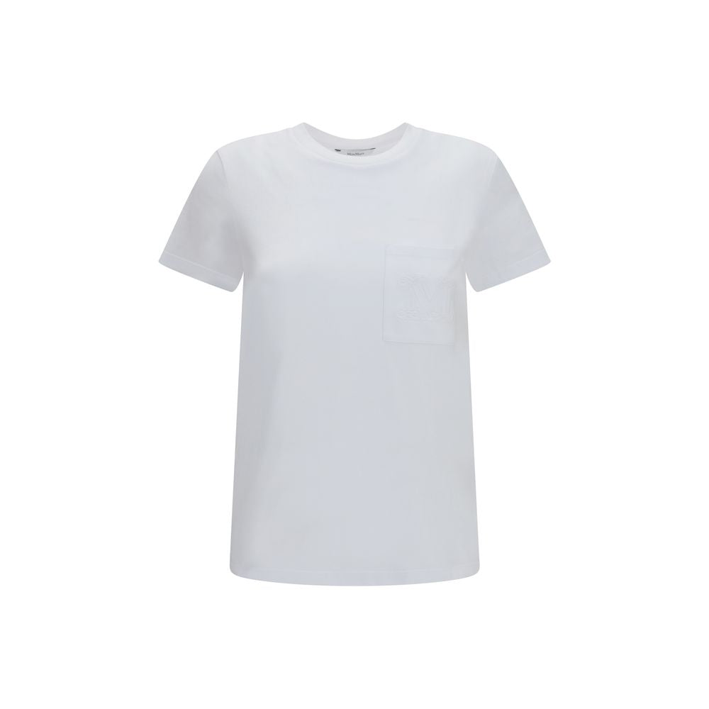 Activewear T-Shirt by Max Mara for women in cotton white, patterned & monogram features a versatile silhouette, showcasing a versatile crew neckline and short-sleeve detailed with high-performance for a premium look.