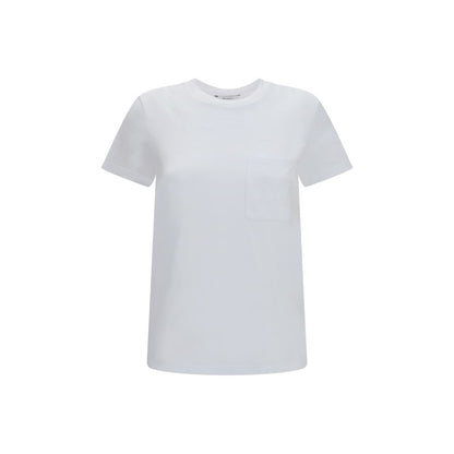 Activewear T-Shirt by Max Mara for women in cotton white, patterned & monogram features a versatile silhouette, showcasing a versatile crew neckline and short-sleeve detailed with high-performance for a premium look.