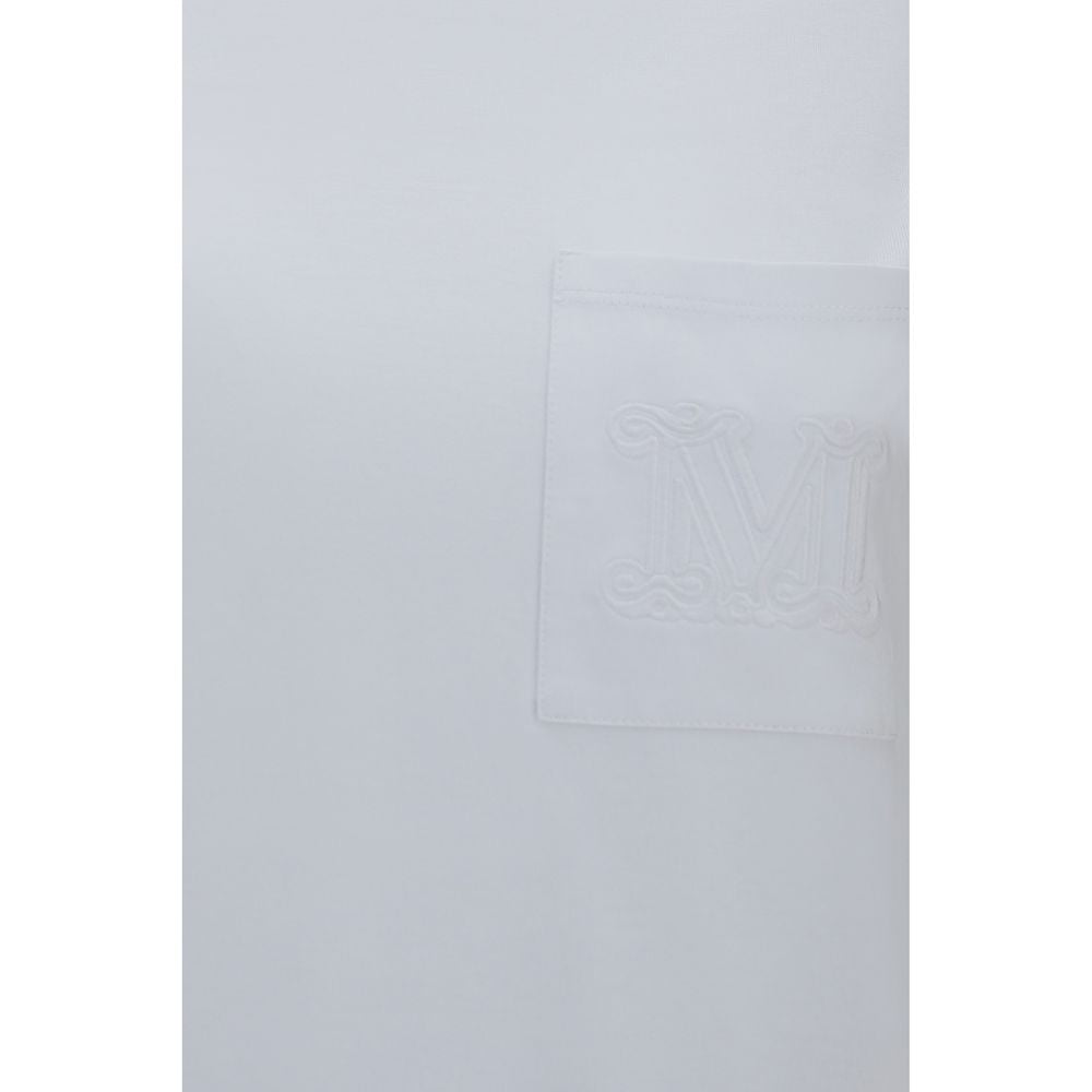 Activewear T-Shirt by Max Mara for women in cotton white, patterned & monogram features an ergonomic design with , highlighting a ergonomic length and ergonomic crew neckline for a high-performance look.