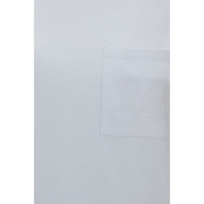 Activewear T-Shirt by Max Mara for women in cotton white, patterned & monogram features an ergonomic design with , highlighting a ergonomic length and ergonomic crew neckline for a high-performance look.