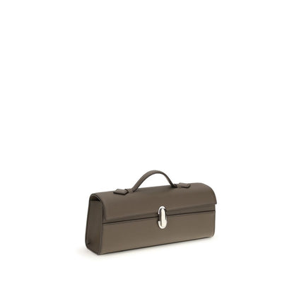 Clutch Shoulder Bag by Savette for women in bos taurus calf leather brown & signature showcases a enviable silhouette, artfully detailed with a secure , organized internal-pockets, and versatile handle for a enviable look.