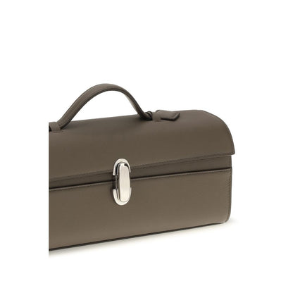 Clutch Shoulder Bag by Savette for women in bos taurus calf leather brown & signature presents a versatile silhouette, showcasing a secure and versatile internal-pockets with versatile handle for a sophisticated look.