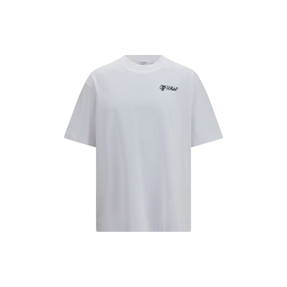 Activewear T-Shirt by Off-White for men in cotton white features an ergonomic design with , highlighting a ergonomic short-sleeve length and ergonomic crew neckline for a high-performance look.