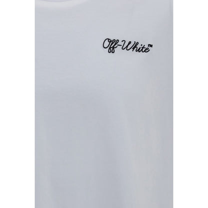 Activewear T-Shirt by Off-White for men in cotton white features a sporty silhouette with and crew neckline, showcasing innovative for a sporty finish.