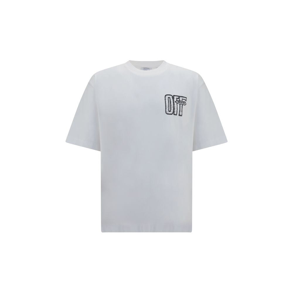 Activewear T-Shirt by Off-White for men in cotton white & print features an contemporary design with , a short-sleeve length, and a contemporary crew neckline.