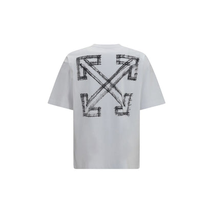 Activewear T-Shirt by Off-White for men in cotton white & print features a dynamic silhouette with and crew neckline enhanced by functional .
